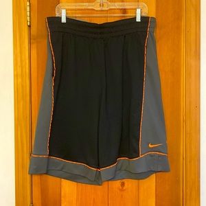 Nike Dri-Fit Basketball Shorts, Black/Gray/Orange, Men’s Large